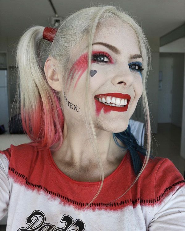 Maquillaje de Harley Quinn - @infamousbylaura